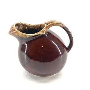 Hull Ovenproof USA 514 Brown Drip Glaze 72 oz Pitcher Carafe Ice Jug